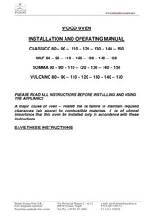 FORNI MLF 110 Installation And Operating Manual