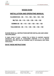 FORNI VULCANO 150 Installation And Operating Manual