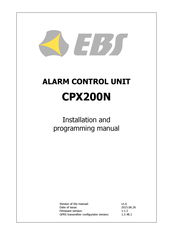 EBS CPX200N Installation And Programming Manual