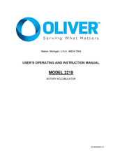 Oliver 2218 User's Operating And Instruction Manual