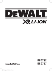 DeWalt DCD792 Original Instructions Manual