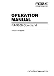 Fora FA-9600 Operation Manual