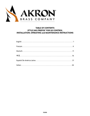 Akron FIREFOX 3463 Installation, Operating And Maintenance Manual