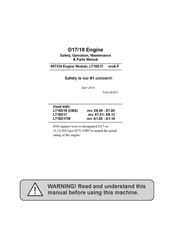 Wood-mizer LT15D18 OBS Safety, Operation, Maintenance & Parts Manual