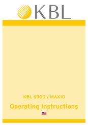 Kbl 6900 MAX10 Operating Instructions Manual