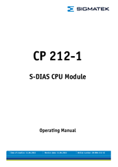 SIGMATEK CP 212-1 Operating Manual