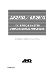 A&D AS2503 Instruction Manual