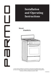 Parmco FS60WP4 Installation And Operating Instructions Manual
