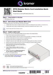 Kramer MTX3-34-M Quick Start Manual