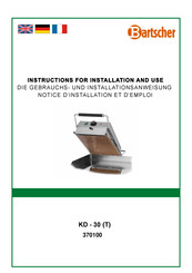 Bartscher KD-30T Instructions For Installation And Use Manual
