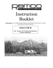 Remco AXLE-LOCK Instruction Booklet