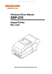 Samsung Bixolon SRP-270 Manual