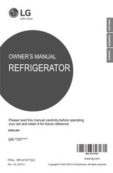 LG GR 707 Series Owner's Manual