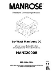 Manrose Lo-Watt Manivent DC Installation & Commissioning Instructions