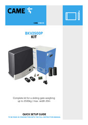 CAME BKV2500P Quick Setup Manual