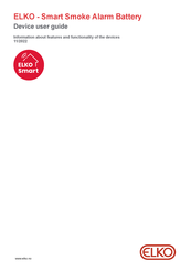 Elko Smart Smoke Alarm Battery User Manual