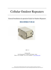 Cellvine BDA-iDEN80-47-4B-AA General Installation & Operation Manual