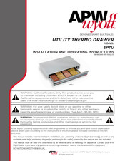 APW Wyott SPTU Installation And Operating Instructions Manual