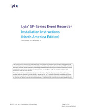 Lytx SF Series Installation Instructions Manual