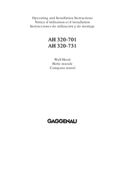 Gaggenau AH 320-701 Operating And Installation Instructions