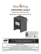Blaze King CHINOOK CK20.2 Operation & Installation Manual