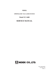 Nidek Medical YC-1600 Service Manual