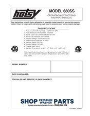 Hotsy 680SS Operating Instructions And Parts Manual