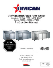Omcan PT-CN-1270 Instruction Manual