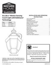 Secure Home Heath Zenith DUALBRITE SH-4266-SA Installation And Operating Instructions Manual