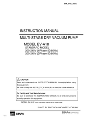 Ebara EV-A10 Instruction Manual