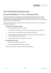 Klark Teknik DN32-USB Update Manual