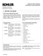 Kohler ARICA K-705230 Installation Instructions Manual