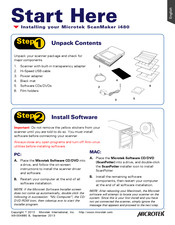 Microtek ScanMaker i480 Start Here Manual