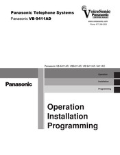 Panasonic VoiceSonic VB-9411AD Operation, Installation And Programming