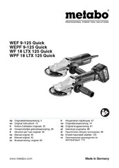 Metabo WEF 9-125 Quick Instructions Manual