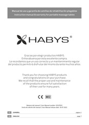 HABYS Chiro Ultralux 19 Instruction Manual & Warranty