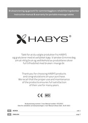 HABYS Chiro Ultralux 1 Instruction Manual & Warranty