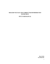 Megger MVCT User Manual
