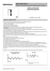 gefran WATTCOR W312 150A Installation And Operation Manual