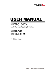 For-A MFR-3100EX User Manual