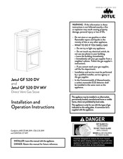 Jøtul GF 520 DV Installation And Operation Instruction Manual