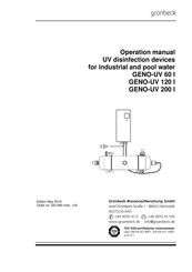 Grunbeck GENO-UV 60 I Operation Manual
