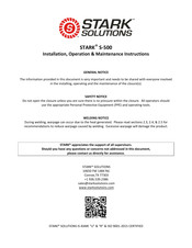 Stark S-500 Installation, Operation & Maintenance Instructions Manual