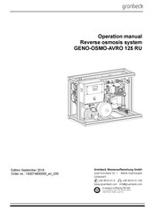 Grunbeck GENO-OSMO-AVRO 125 RU Operation Manual