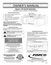 Fimco UTV-65-SP Owner's Manual
