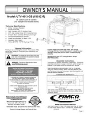 Fimco UTV-45-3-GS Owner's Manual