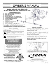 Fimco UTL-40-12V Owner's Manual