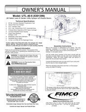 Fimco UTL-40-5 Owner's Manual