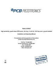 PCB Piezotronics J353B32 Installation And Operating Manual