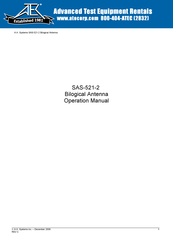 A.H. Systems SAS-521-2 Operation Manual